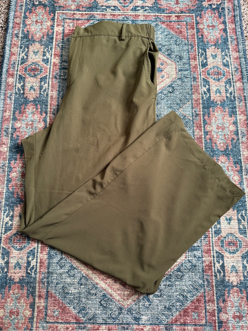 Wide Leg Women's Pants in Olive Green